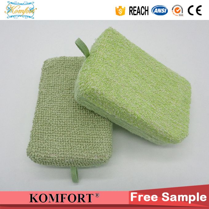 Natural Bamboo Fabric Bath Product Exfoliating Strap Belt Back Scrubber Jm406D