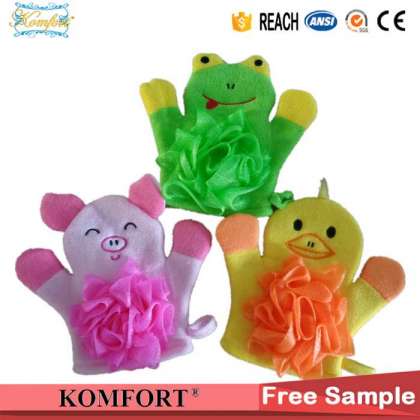 Pig Animial Finger Hand Puppet Kids Baby Bath Cleaning Glove