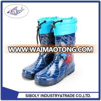 Custom cheap wholesale cute fashion kids rubber rain boots with colorful printing