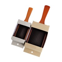 100% Natural Wooden Hair Brush, Square Brushes for Hair, Large Square Paddle Brush Wood Massage Brush with Flexible Bristles, Soft Paddle Hair Brush