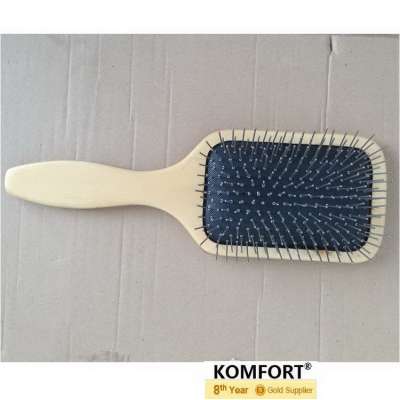 Wood Personalized Hair Brush Square Cushion Paddle Brush (JMHF-129)