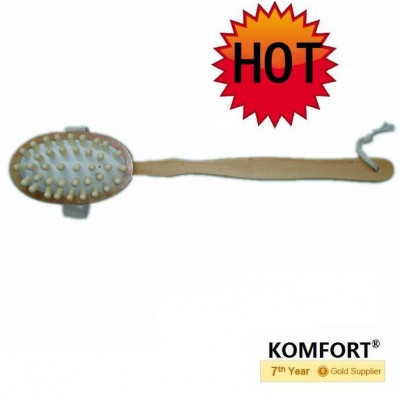 Long Handle Body Bath Shower Wood Massage Brush (JMHF-64)