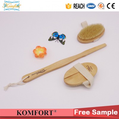 Wooden Long Handle Soft Bristle Brush Bath Scrubber Body Brush (JMHF-124)