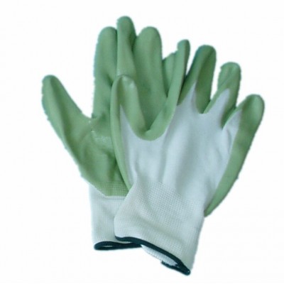 White Tc Safety Gloves Work Coated Nitrile Gloves (JMC-409A)